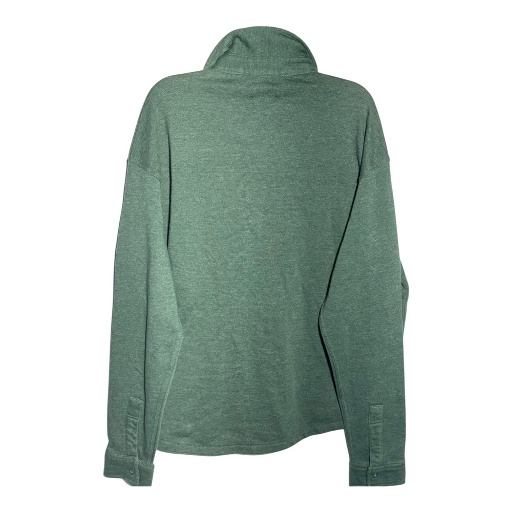 Lazer Mens Relaxed Fit Button Front Burnt Fleece‎ Shirt Jacket Deep Emerald XL - Picture 4 of 11